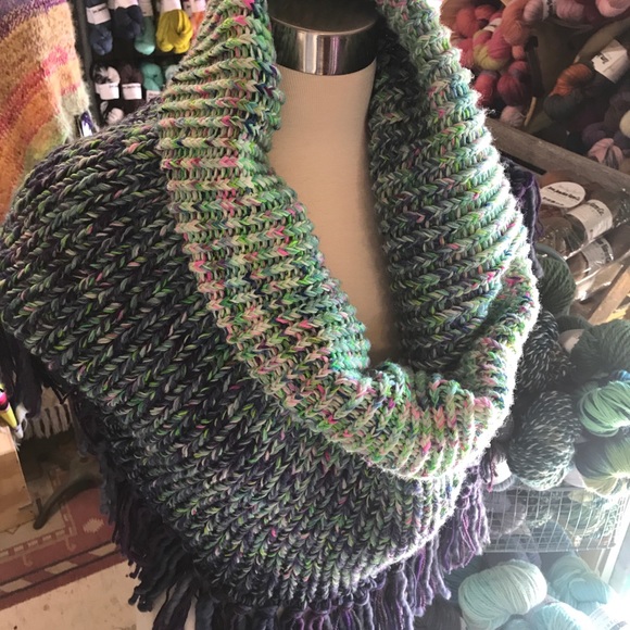 Boho Blue Poncho - Picture 2 of 10